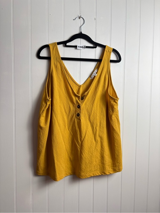 Tops - Cleo Mustard Yellow Cold Shoulder Top Size XL Casual Minimalist